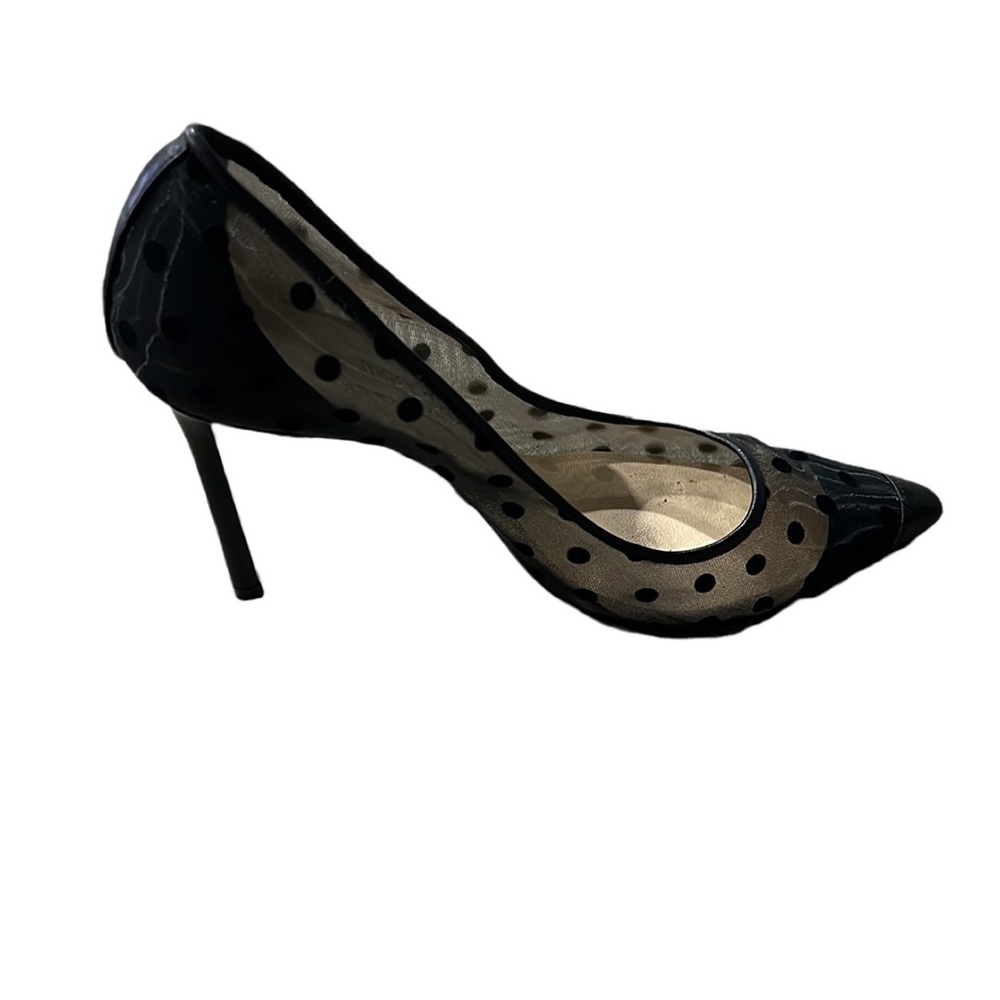 Jimmy Choo Black Polka Dot Romy 100 Mesh Pumps Size 36.5 - Picture 4 of 8